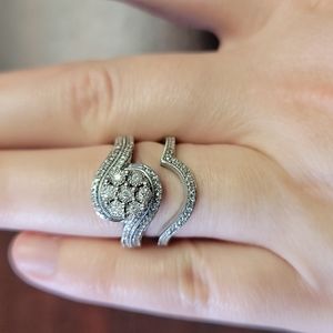 Serling Sliver Diamond Wedding set